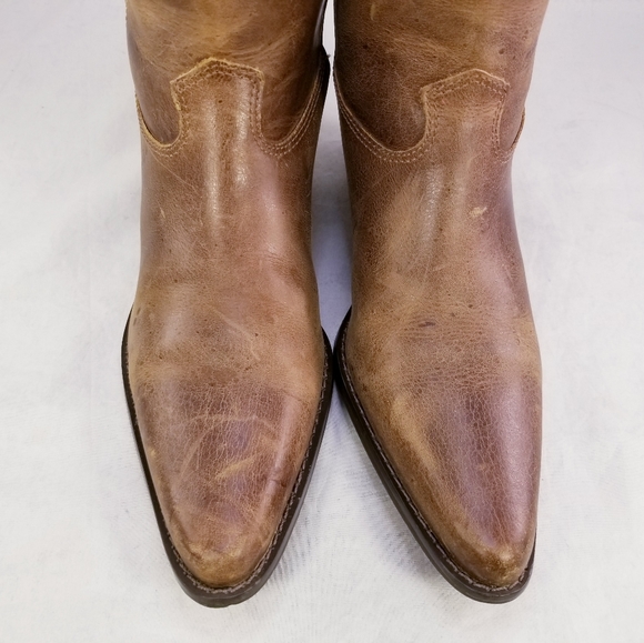 MATISSE WESTERN COWGIRL FLORAL CUT OUT WOMEN BOOTS BROWN LEATHER SIZE 7.5 M - Picture 7 of 9